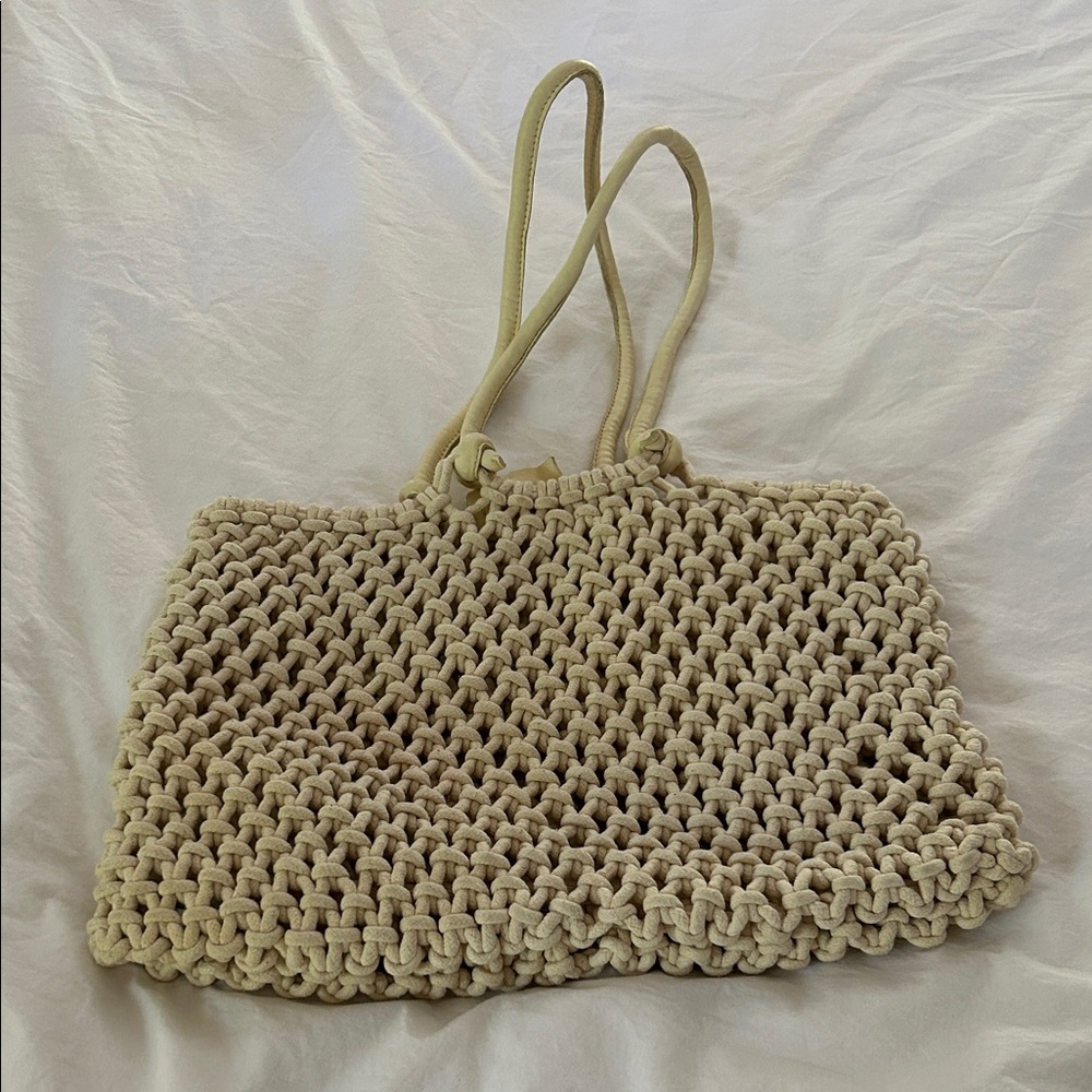 Clare V. White woven Tote